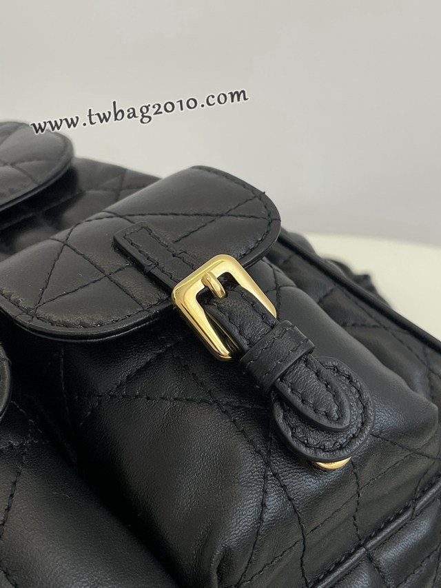Dior专柜新款迪奥高仿原单黑色中号Caro秋冬系列双肩包 djfk1724